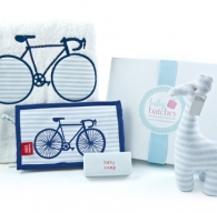 {focus_keyword} Baby hampers with gorgeous Rhubarb towels bike bathtime